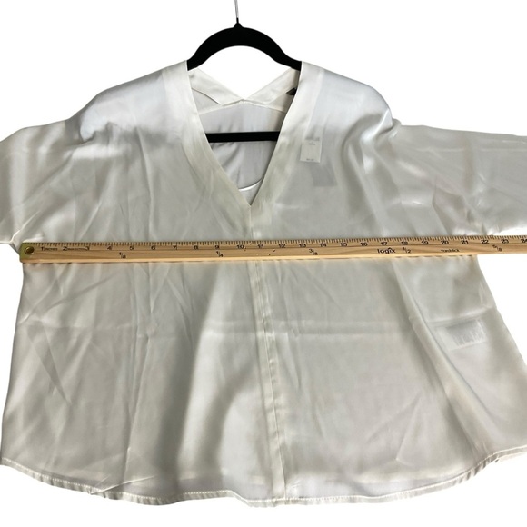 Banana Republic White Relaxed 3/4 Sleeve Blouse - Picture 8 of 9